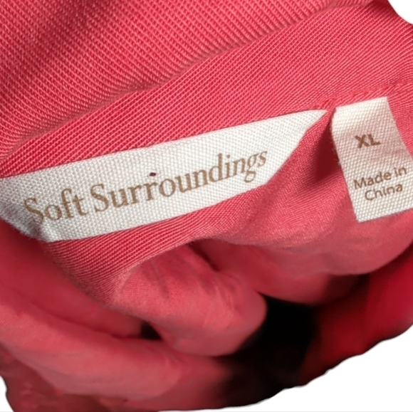 Soft Surroundings Coral Embroidered Weekender Tencel Shirt Dress Size XL - Picture 3 of 7